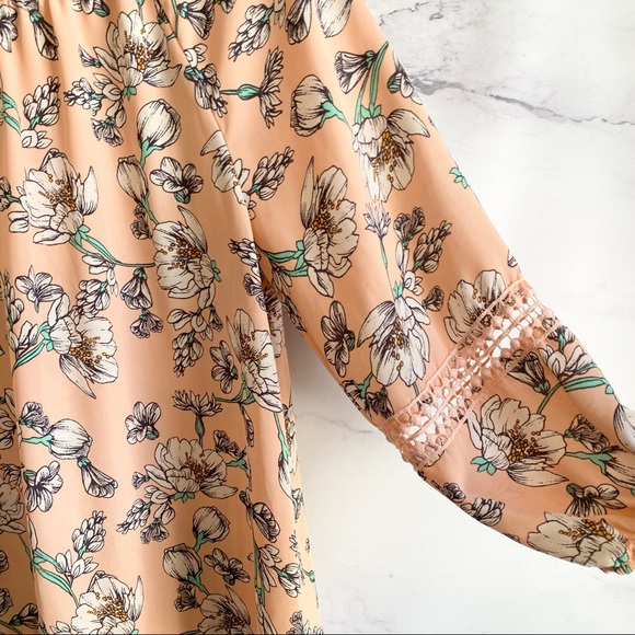 Copper Key Shabby Chic Aesthetic Flowy Hi Low Floral Top Size Large - Picture 2 of 8